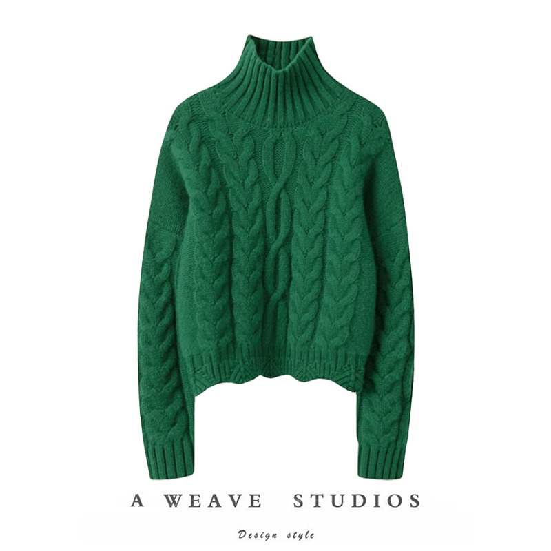 加厚高领羊绒衫女毛衣套头宽松