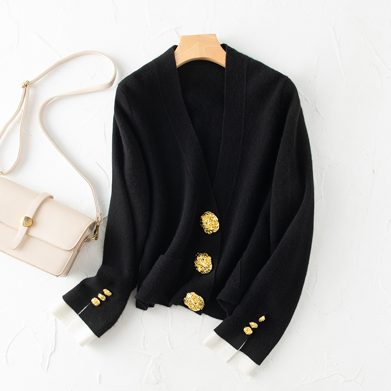 加厚羊绒开衫女纯羊绒毛衣