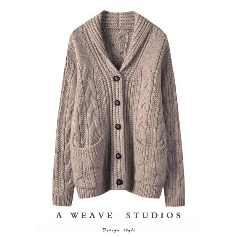 萨琪尼男女同穿~重磅羊绒开衫