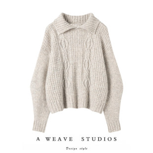 用品质说话~100羊绒衫女衬衫POLO领套头宽松冬款针织上衣