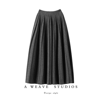 大克重加厚羊绒半身裙长款