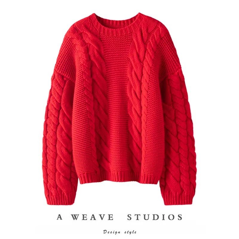 太好穿了！显瘦新贵~重磅加厚粗棒针羊绒衫女圆领纯羊绒毛衣宽松,女装/女士精品,羊绒衫,淘宝优惠券,粉丝福利购,淘宝优惠卷