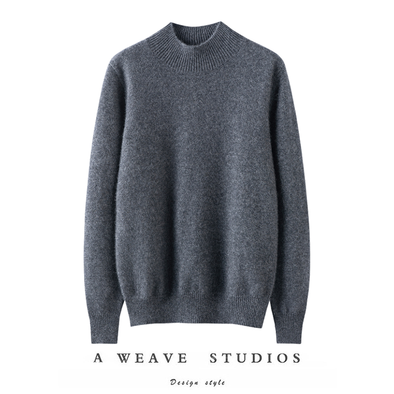 纯羊绒衫半高领宽松新款气质