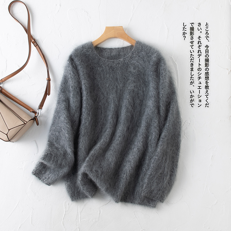 舒适自如~7针岛精3D无缝一体羊绒衫女100山羊绒拉毛拉绒花纱毛衣