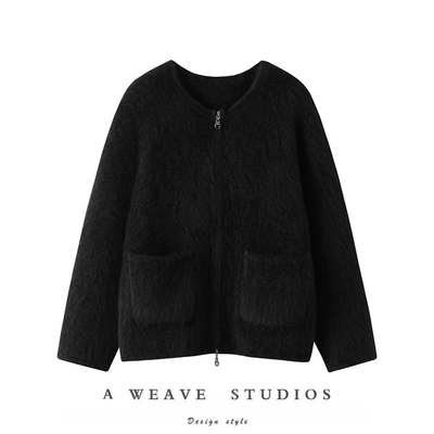 小动物系列~“赛貂蝉”貉绒圆领加厚保暖外套针织开衫女暖超貂绒