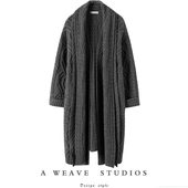 萨琪尼懒懒冬日’100%山羊绒1500g左右针织围巾中长外套两件套