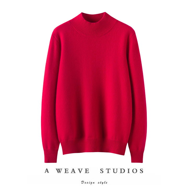 纯羊绒衫半高领宽松新款气质