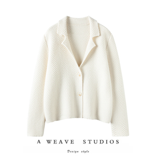 女宽松纯羊绒针织短大衣外套 大克重加厚羊绒开衫 隆重登场 王炸