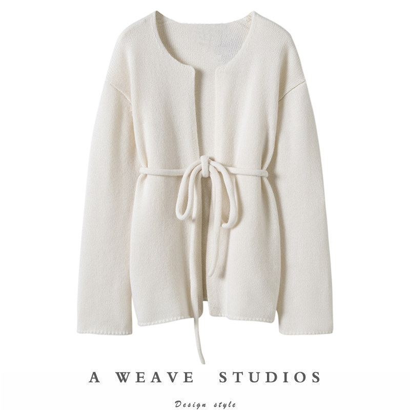 温柔气质不可挡~2025秋季15.5微米100%羊绒 极简腰带针织开衫外套,女装/女士精品,羊绒衫,淘宝优惠券,粉丝福利购,淘宝优惠卷