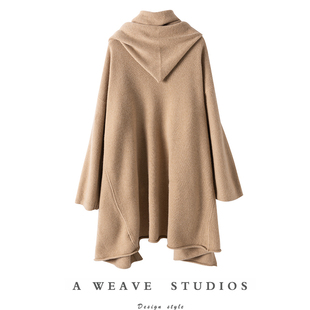 巫师帽大披风毛衣开衫 纯山羊绒衫 外套 慵懒范腔调 大腕重量级别