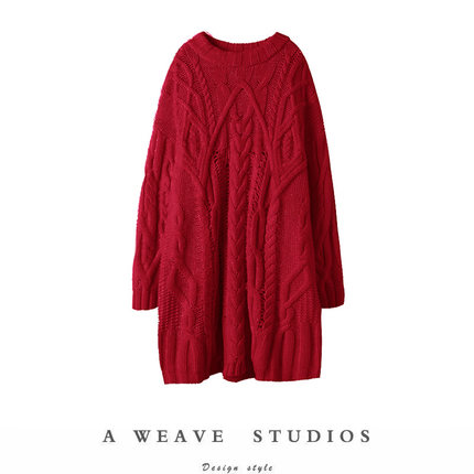 美丽倾城 美到难超yue的一件！纯羊绒衫女中长款毛衣宽松慵懒加厚