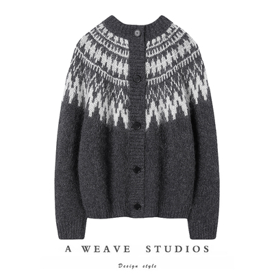 费尔岛摩天轮冰岛毛衣开衫