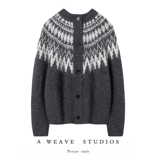 费尔岛摩天轮冰岛毛衣开衫