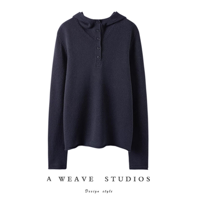 萨琪尼连帽加厚针织开衫外套