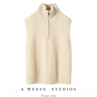 非常精致高阶 坎肩上衣 羊绒马甲女100纯山羊绒背心外穿套头无袖