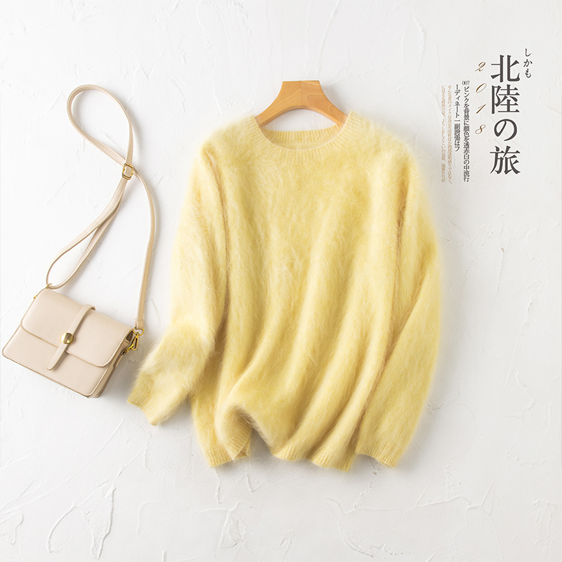 绒化卿心~7针岛精3D无缝一体羊绒衫女100山羊绒拉毛拉绒花纱毛衣