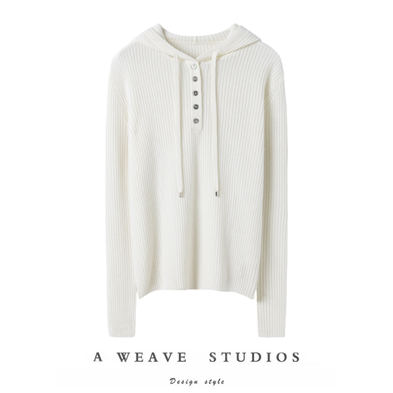 美美美！随便穿搭～连帽羊绒衫女纯山羊绒毛衣针织打底衫秋冬帽衫