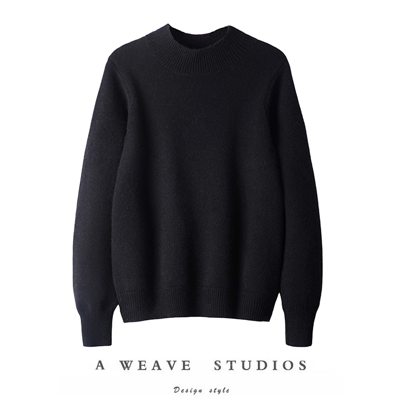 纯羊绒衫半高领宽松新款气质