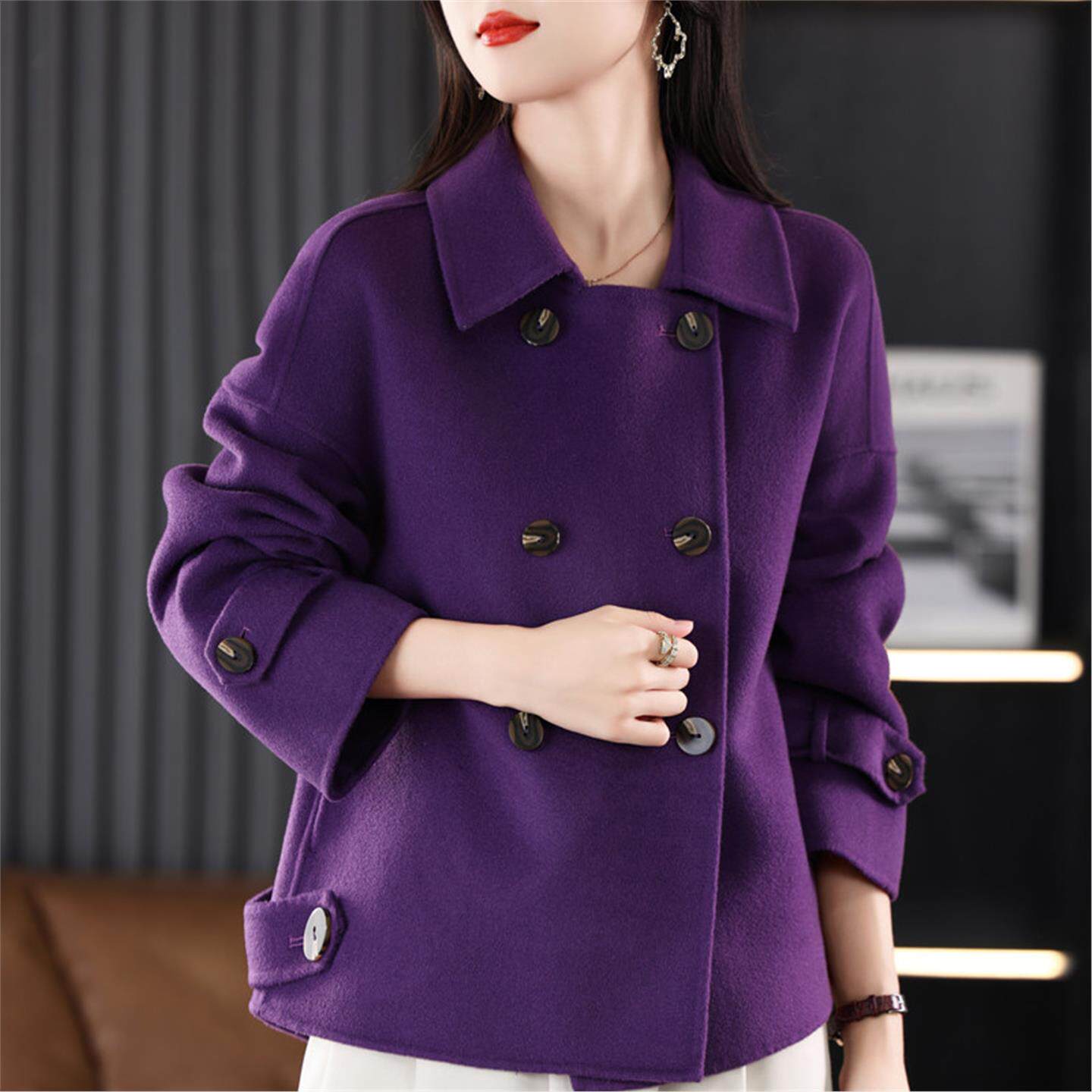 气质短款小个子双面羊绒大衣羊毛呢子毛呢外套2026秋冬新款女上衣