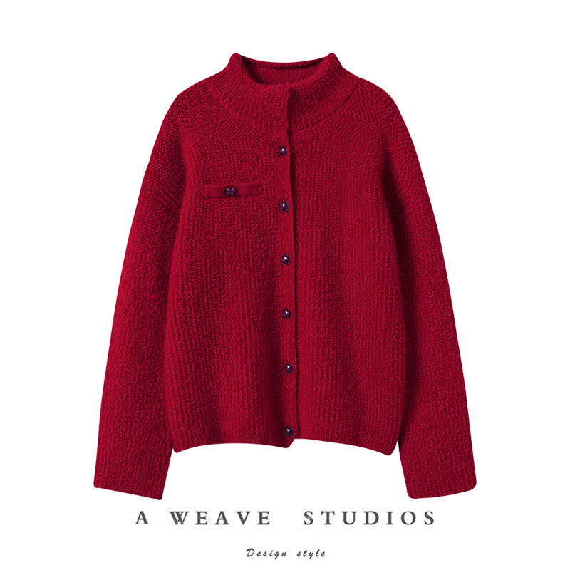 山羊绒衫加厚毛衣开衫女宽松外套