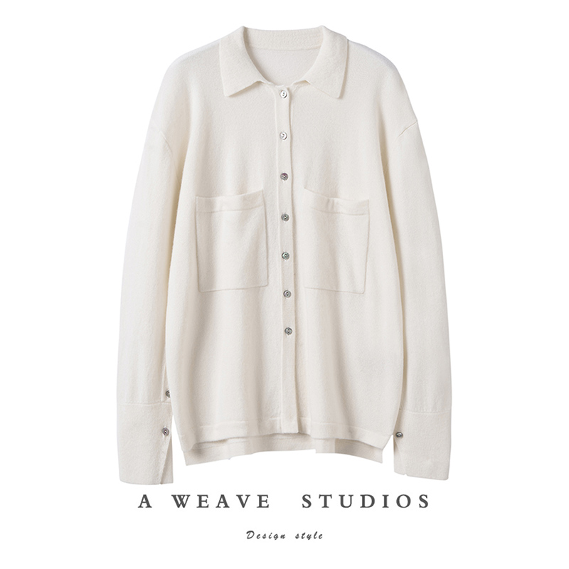 开衫纯羊绒毛衣女宽松秋冬外套