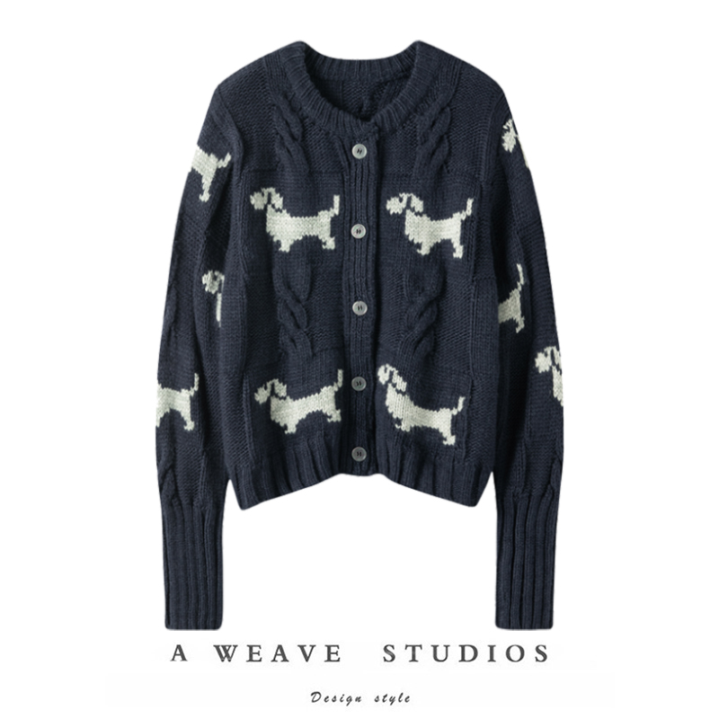 纯山羊绒针织毛衣开衫女