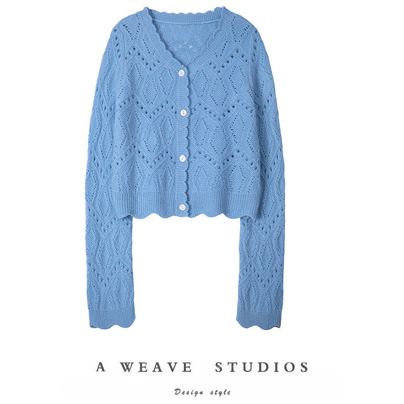 好看没谁了~设计感短款薄款镂空纯羊绒针织衫女宽松开衫外套,女装/女士精品,毛针织衫,淘宝优惠券,粉丝福利购,淘宝优惠卷
