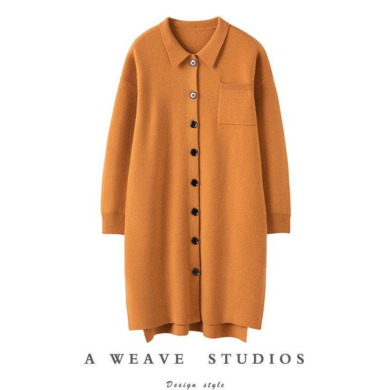 羊绒开衫女纯羊绒衫中长款连衣裙