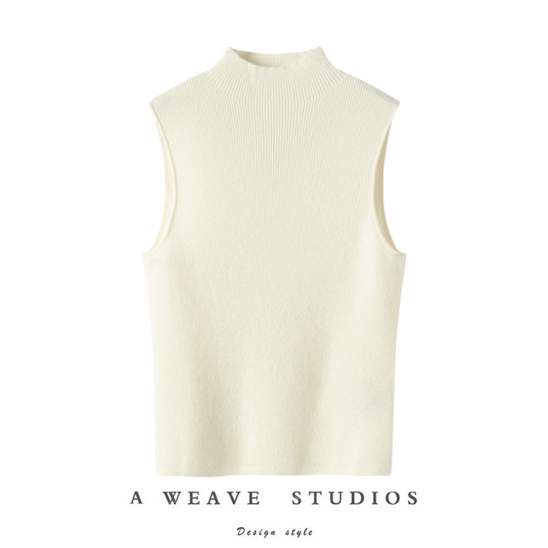 纯山羊绒马甲毛衣百搭高领坎肩