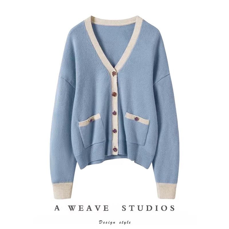 质感絶了！纯山羊绒彩釉纽扣拼色小香风羊绒针织开衫套装女,女装/女士精品,羊绒衫,淘宝优惠券,粉丝福利购,淘宝优惠卷