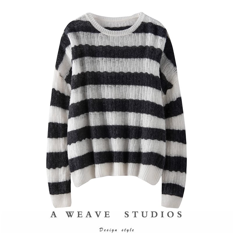 镂空羊绒衫女圆领纯羊绒