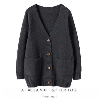 100纯山羊绒针织衫秋冬宽松