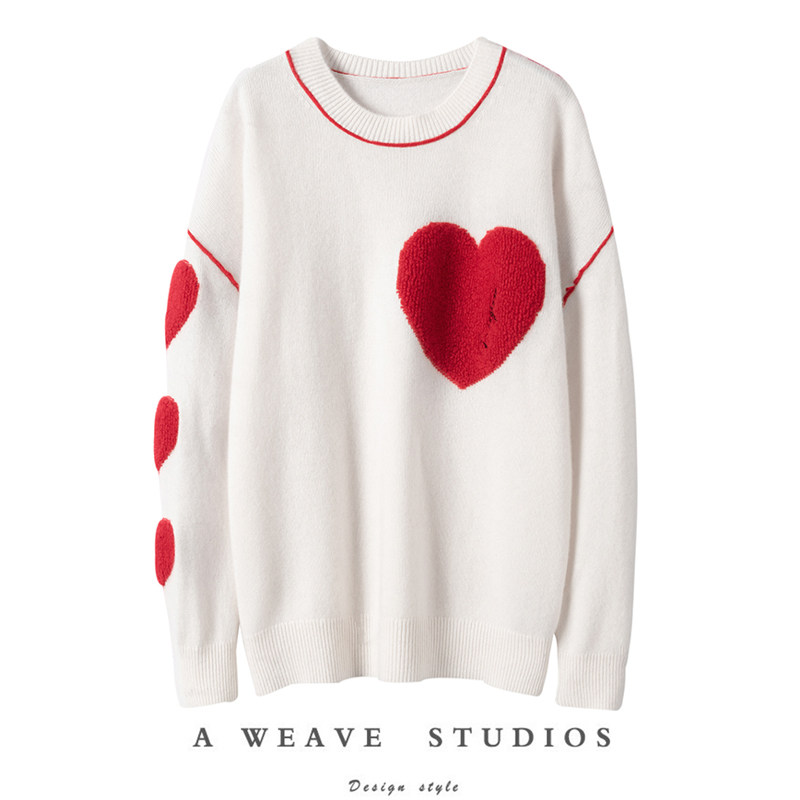 萨琪尼慵懒宽松小众毛绒爱心羊绒毛衣女100%纯山羊绒针织衫,女装/女士精品,羊绒衫,淘宝优惠券,粉丝福利购,淘宝优惠卷