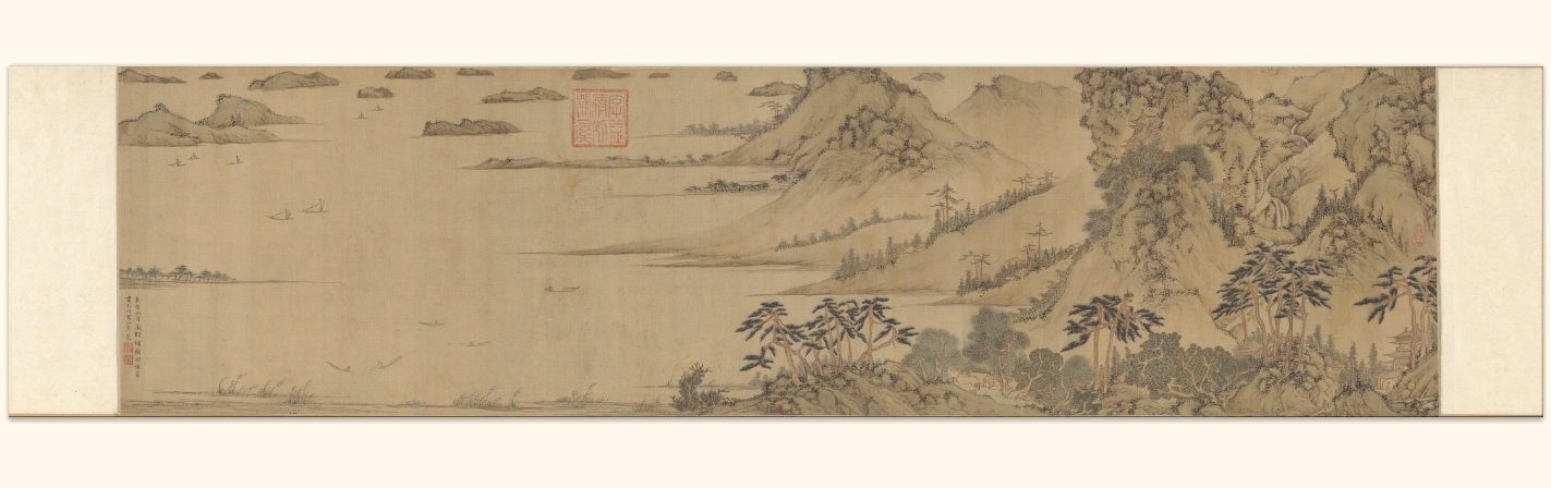 国画 山水画客厅办公室装饰画字画包邮名家书画明 文徵明 竟听图