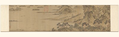 国画 山水画客厅办公室装饰画字画包邮名家书画明 文徵明 竟听图