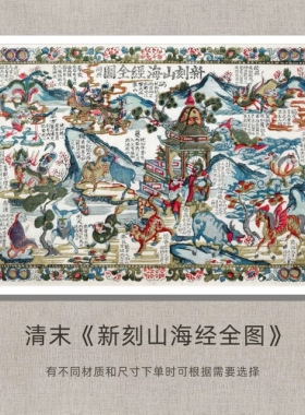 清末《新刻山海经全图》单独画心