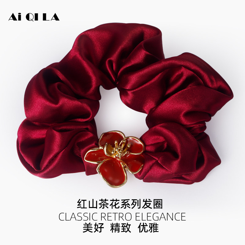 AIQILA红色山茶花发圈
