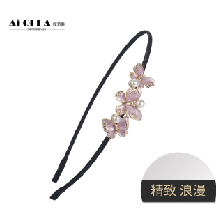 AiQILA高级感发箍网红仙女韩国森系头饰超仙发卡蝴蝶头箍仿珍珠