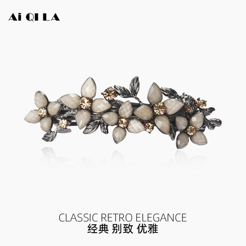 发夹优雅水钻后脑勺头饰中年