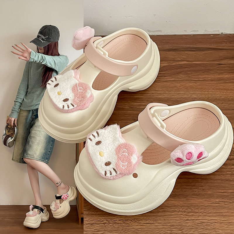 网红洞洞鞋女夏季外穿时尚diy