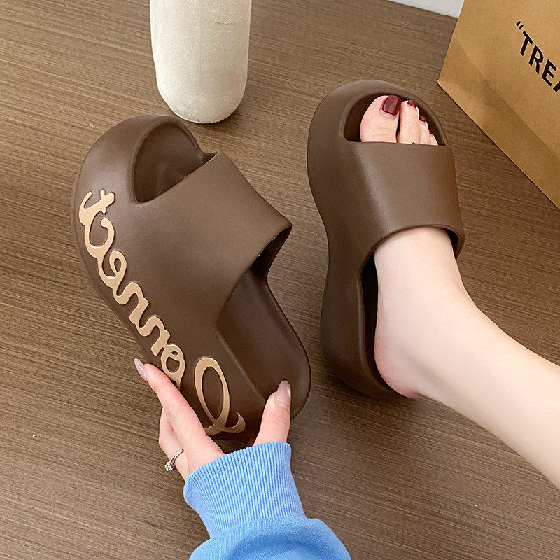 8cm增高厚底拖鞋女款夏季外穿韩版时尚网红爆款字母海边凉拖鞋