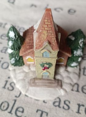 外贸出口微景观造景装饰配件树脂小房屋摆件别墅复古瓦片围栏房子