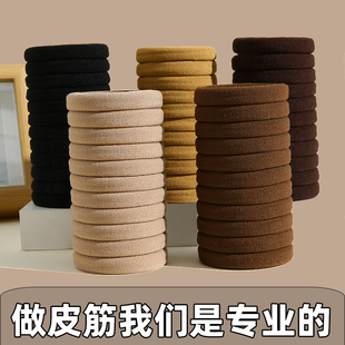 黑色简约无缝发绳高弹耐用头绳无痕扎马尾发圈不伤发丸子头粗皮筋