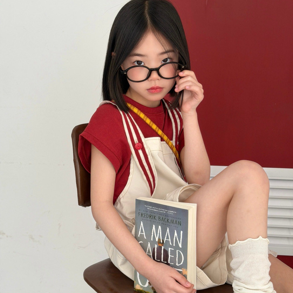女童套装2026夏季新款韩版短袖背带短裤两件套女孩个性套装