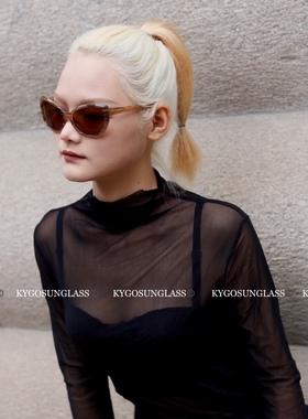 KygoSunglass 欧美猫眼ins复古防紫外线高级感街拍板材女士墨镜