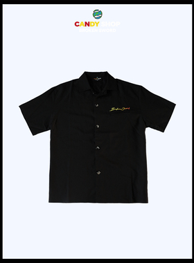 BrokenSword X CandyShop 简约渐变刺绣标语美式宽松古巴衬衫男女