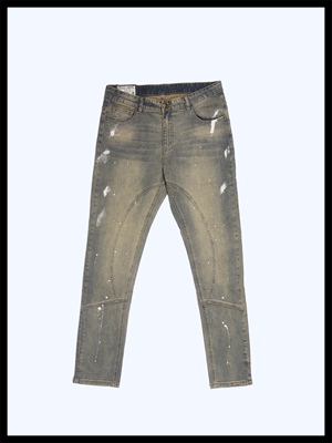 BROKENSWORD手工泼墨牛仔裤欧美