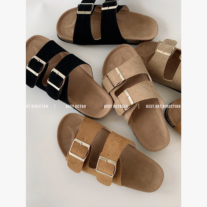 厚底勃肯涼拖鞋女夏季韓版小衆休閑百搭時尚露趾複古平底沙灘鞋潮在類目 女鞋, 拖鞋, 壹字拖中 - 來自Buy2taobao.com提供專業的淘寶代購服務