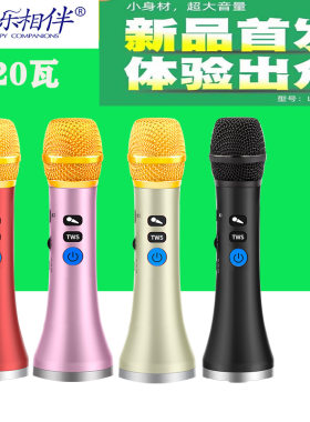新款L-1258 袖珍便携麦 无线蓝牙麦克风 自带音响一体机迷你音响