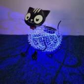 饰灯 猫咪造型户外花园庭院装 现货太阳能铁艺猫灯 摆件花园铁艺猫